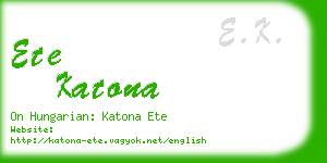 ete katona business card